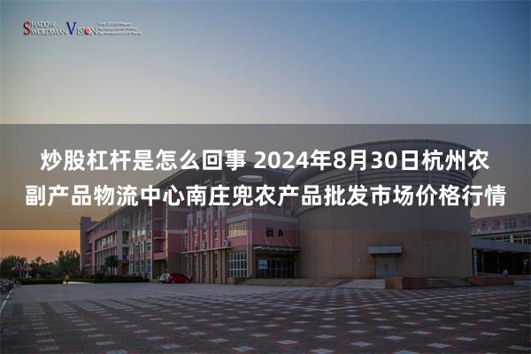 炒股杠杆是怎么回事 2024年8月30日杭州农副产品物流中心南庄兜农产品批发市场价格行情