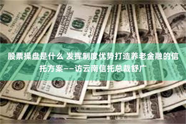 股票操盘是什么 发挥制度优势打造养老金融的信托方案——访云南信托总裁舒广