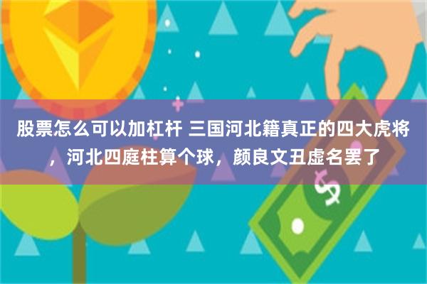 股票怎么可以加杠杆 三国河北籍真正的四大虎将，河北四庭柱算个球，颜良文丑虚名罢了