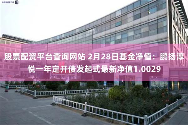 股票配资平台查询网站 2月28日基金净值：鹏扬淳悦一年定开债发起式最新净值1.0029